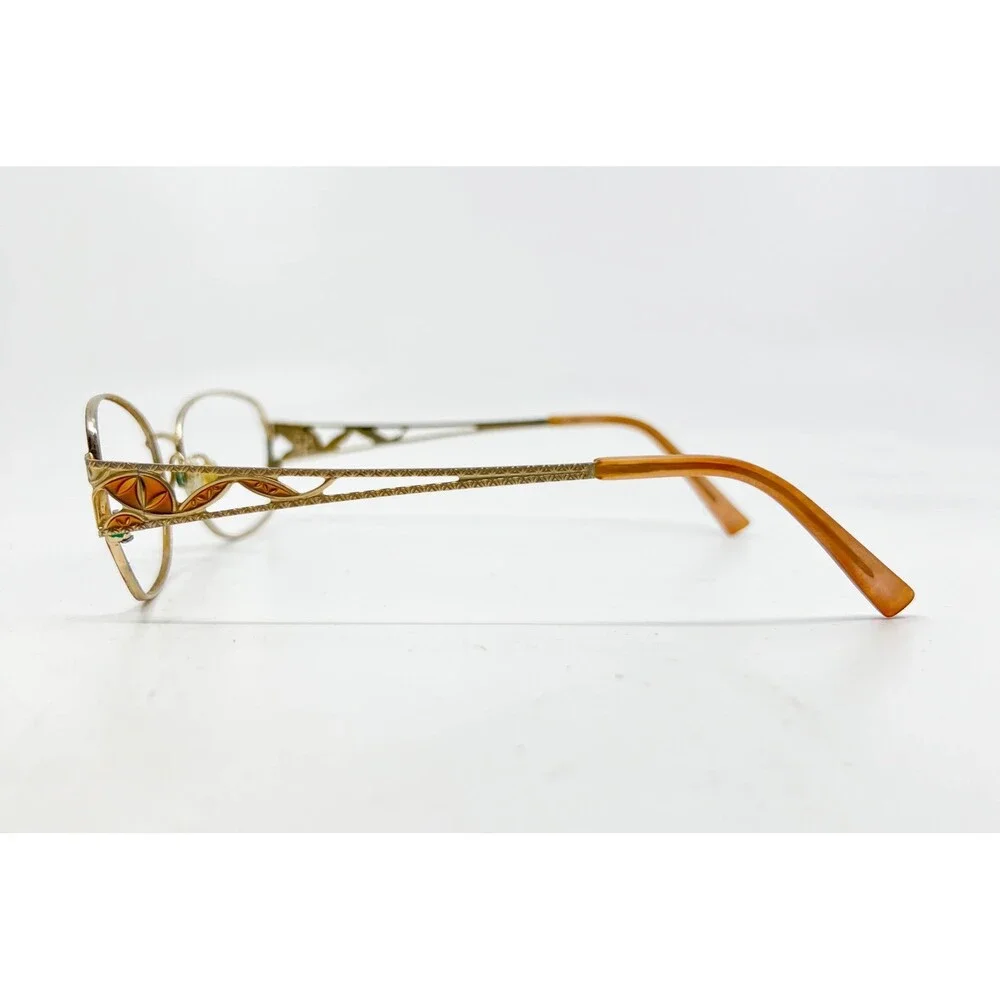 Sophia Loren Eyeglasses Womens Gold Red Filigree Oval M211 51-17-135